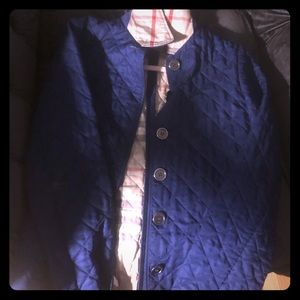 Burberry Quilted Barn Coat Navy Blue Size Small